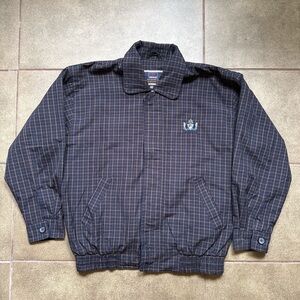 Vintage Meijiasi Garment Co. Plaid Franpark Embroidered Harrington Jacket